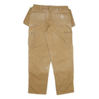 CARHARTT Mens Cotton Blend Beige Regular Fit Straight Leg Trousers W36 L32