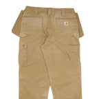 CARHARTT Mens Cotton Blend Beige Regular Fit Straight Leg Trousers W36 L32