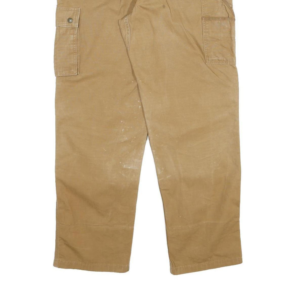 CARHARTT Mens Cotton Blend Beige Regular Fit Straight Leg Trousers W36 L32