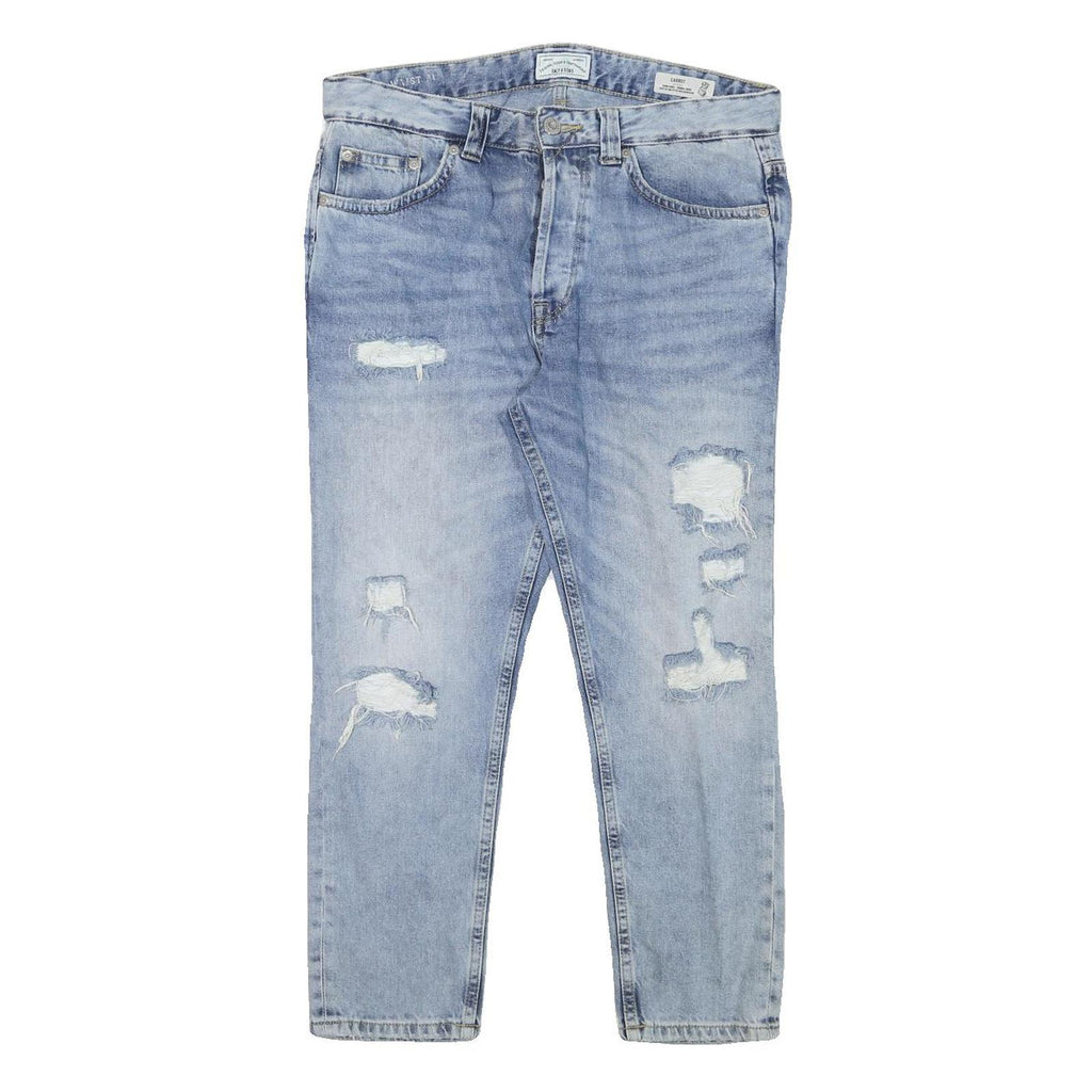 ONLY AND SONS Mens Slim Blue Denim Rinse W34 L25 Distressed Jeans