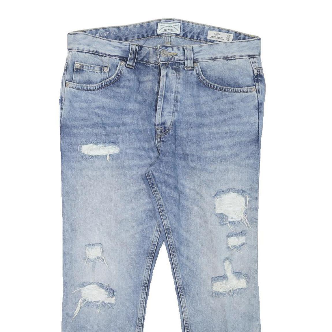 ONLY AND SONS Mens Slim Blue Denim Rinse W34 L25 Distressed Jeans