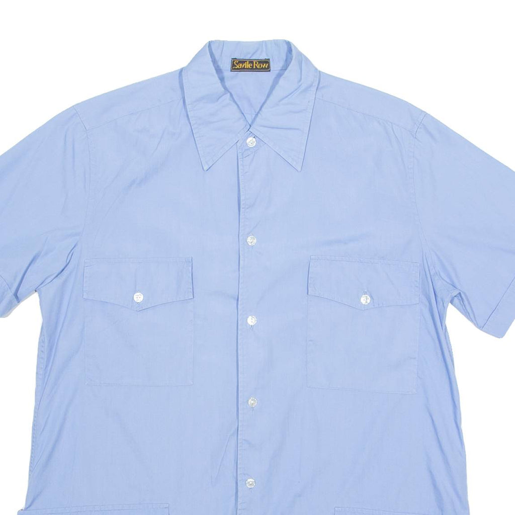 SAVILE ROW Mens Plain Shirt Blue M
