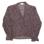CAROL MILLER Womens Brown Printed Shirt Long Sleeve Collared S Paisley