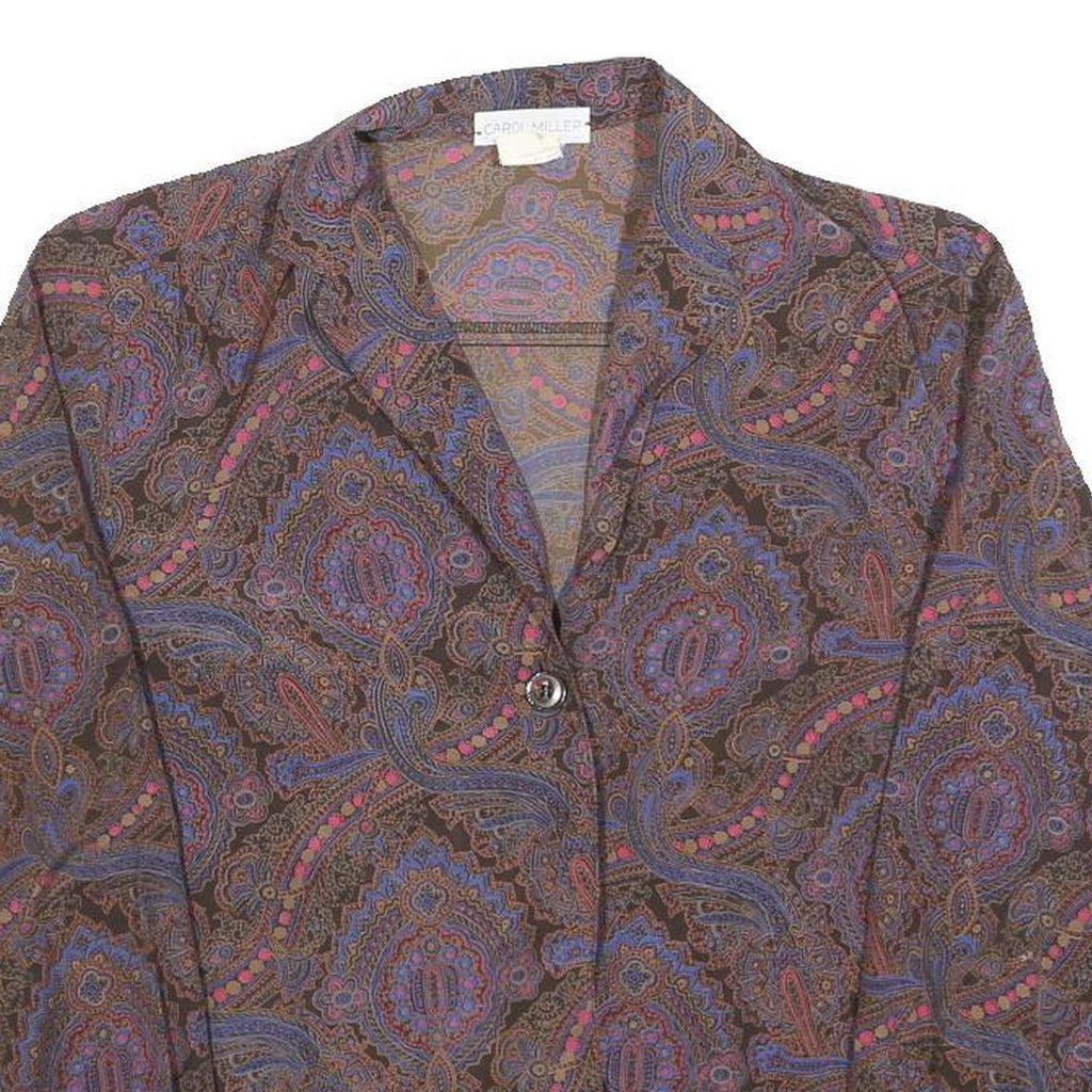 CAROL MILLER Womens Brown Printed Shirt Long Sleeve Collared S Paisley