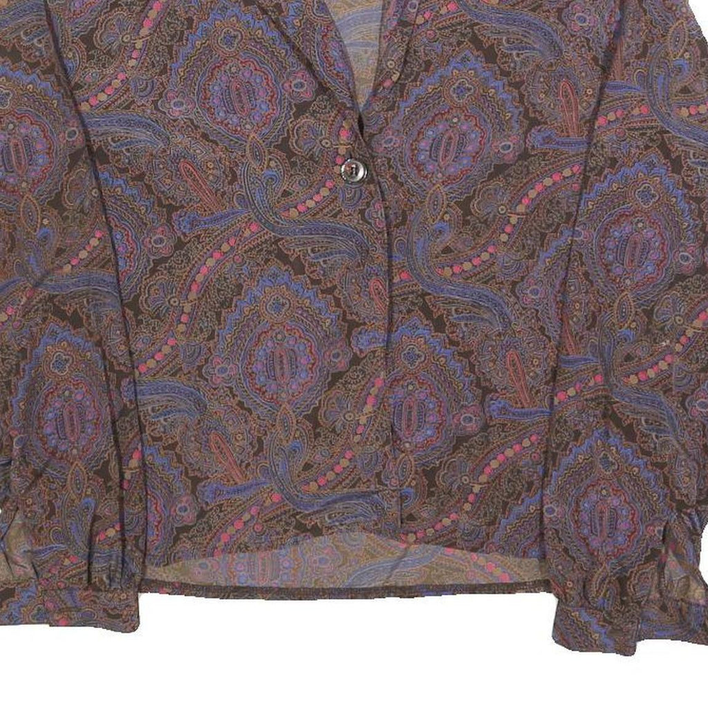 CAROL MILLER Womens Brown Printed Shirt Long Sleeve Collared S Paisley