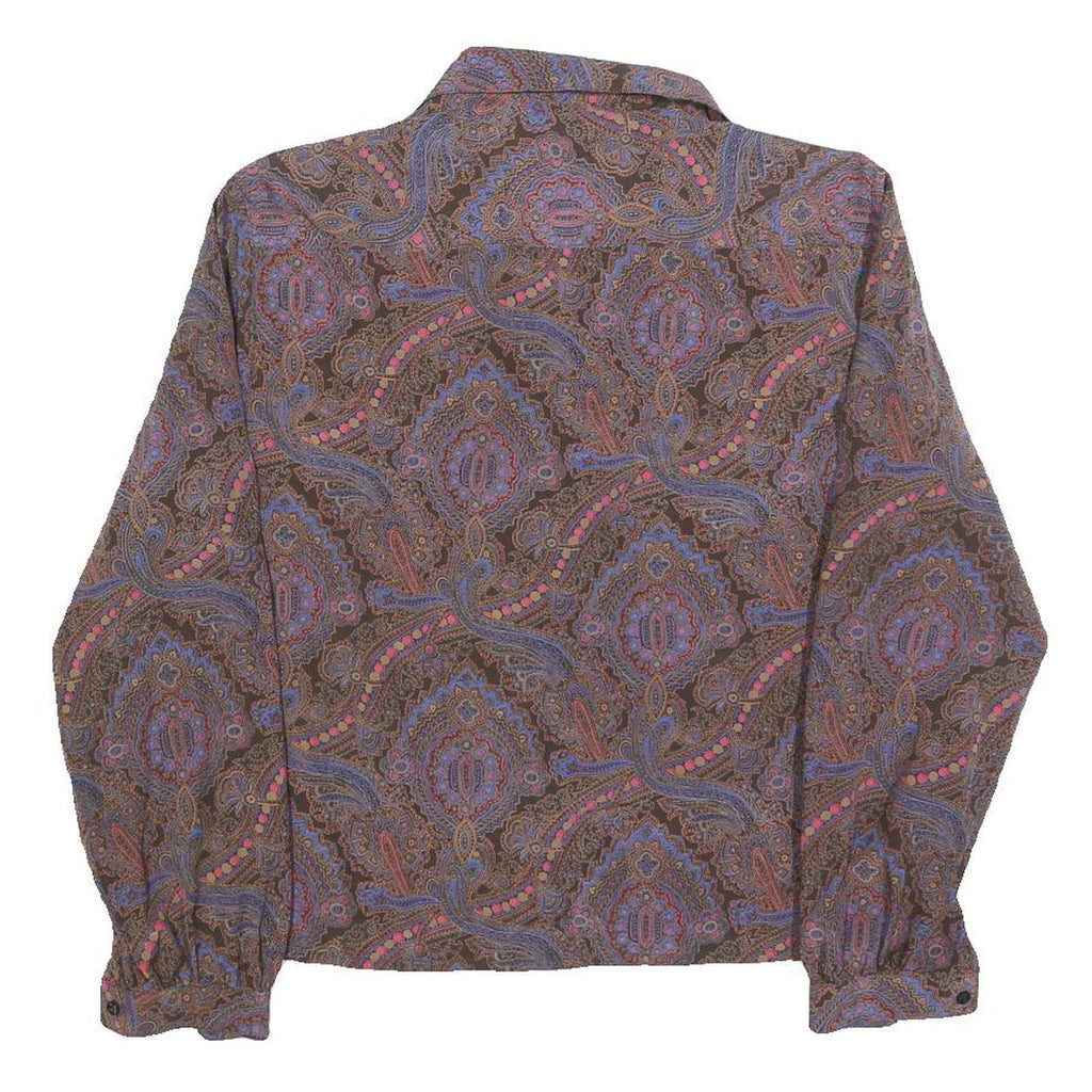 CAROL MILLER Womens Brown Printed Shirt Long Sleeve Collared S Paisley