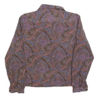 CAROL MILLER Womens Brown Printed Shirt Long Sleeve Collared S Paisley