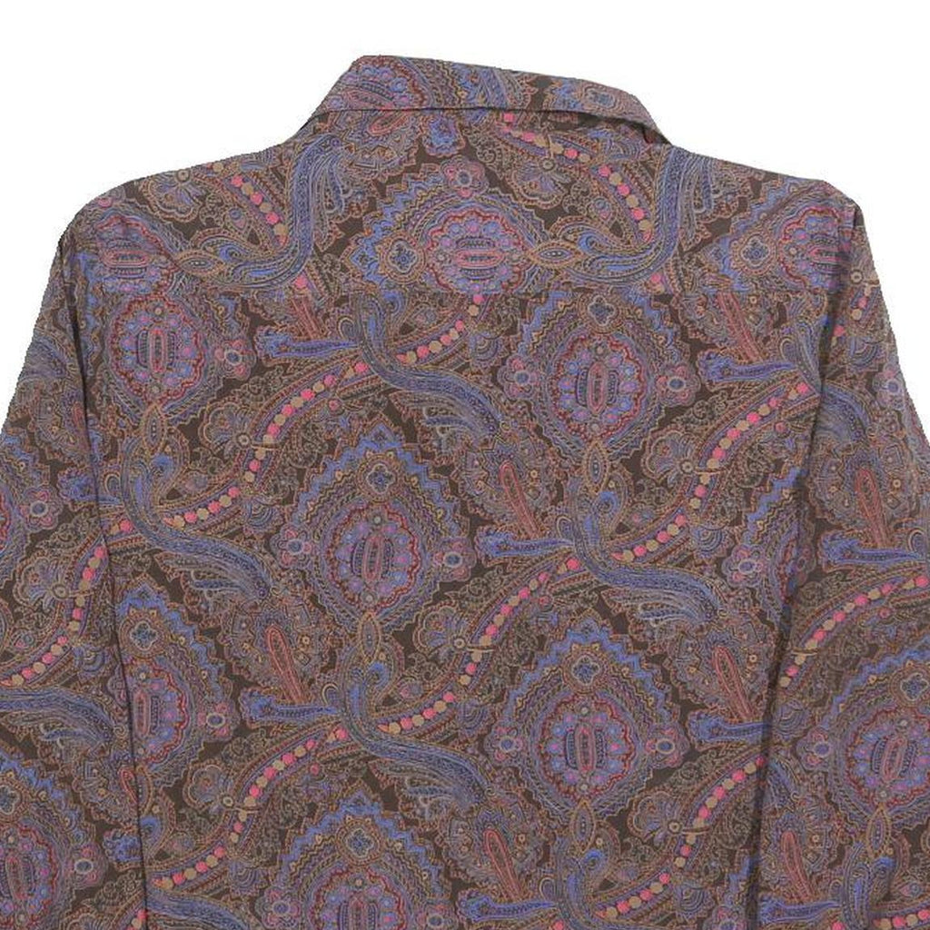 CAROL MILLER Womens Brown Printed Shirt Long Sleeve Collared S Paisley