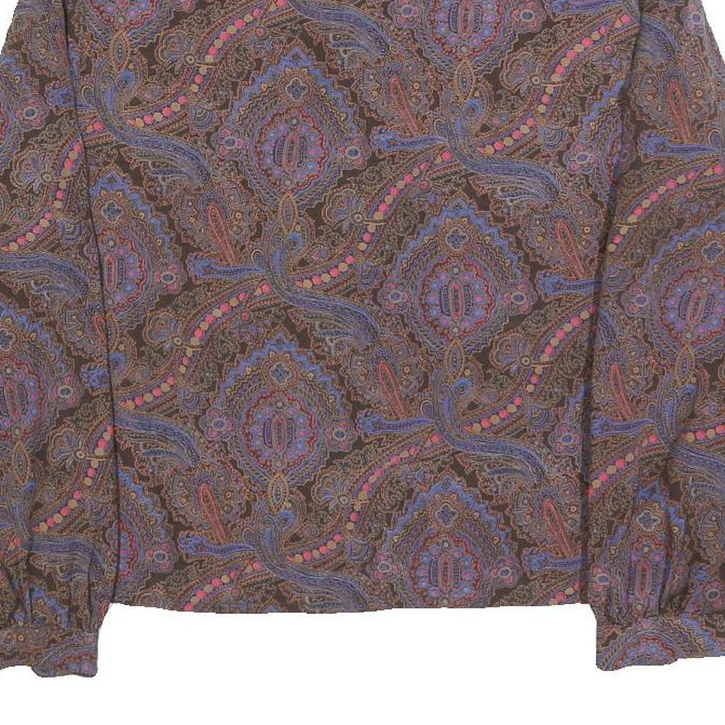 CAROL MILLER Womens Brown Printed Shirt Long Sleeve Collared S Paisley
