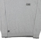 JACK AND JONES Mens Grey Core Patterned Cotton Blend V-Neck Jumper XL Casual