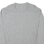 JACK AND JONES Mens Grey Core Patterned Cotton Blend V-Neck Jumper XL Casual