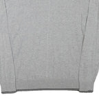 JACK AND JONES Mens Grey Core Patterned Cotton Blend V-Neck Jumper XL Casual