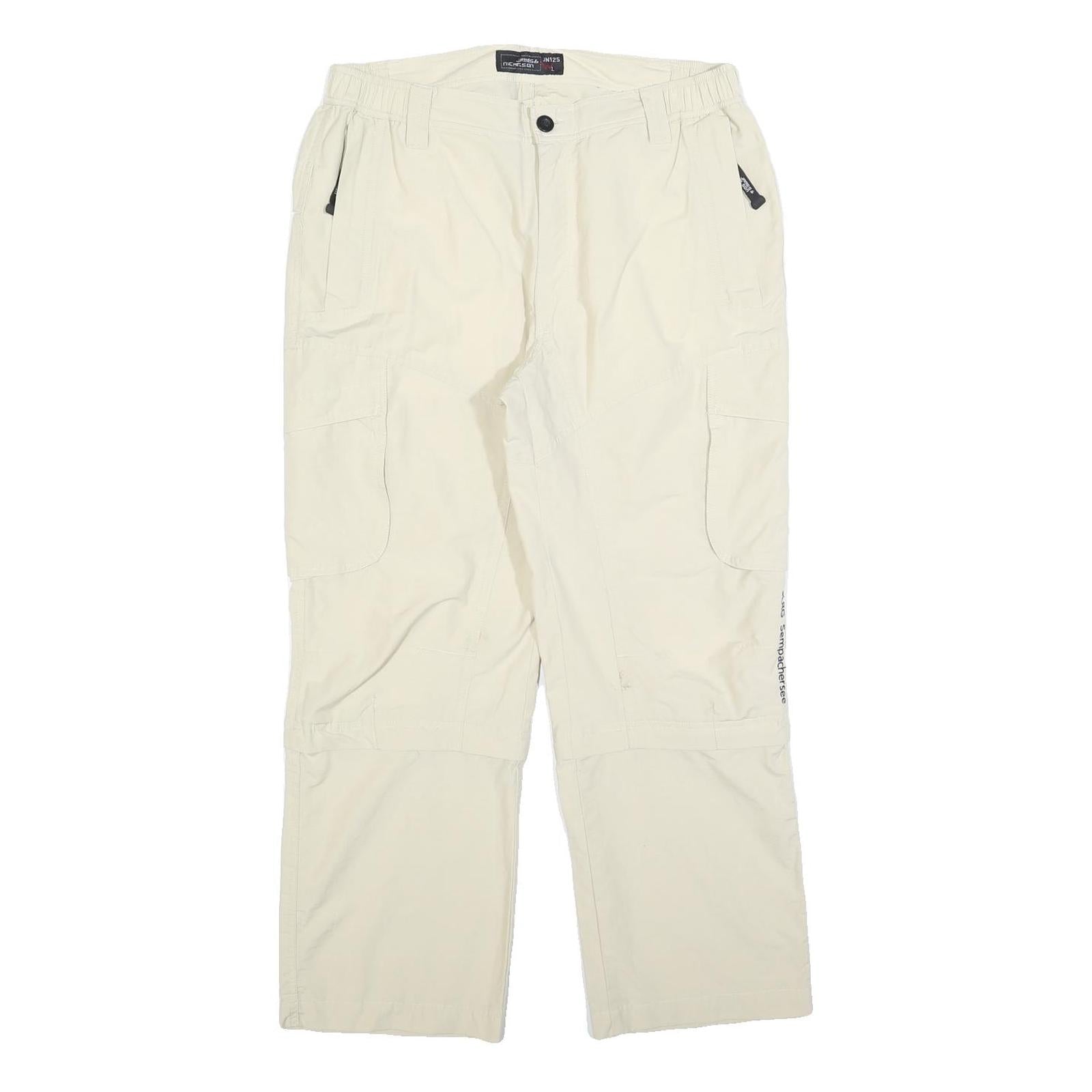 JAMES & NICHOLSON Womens Polyester Blend Regular Beige Trousers W32 L28 Outdoor