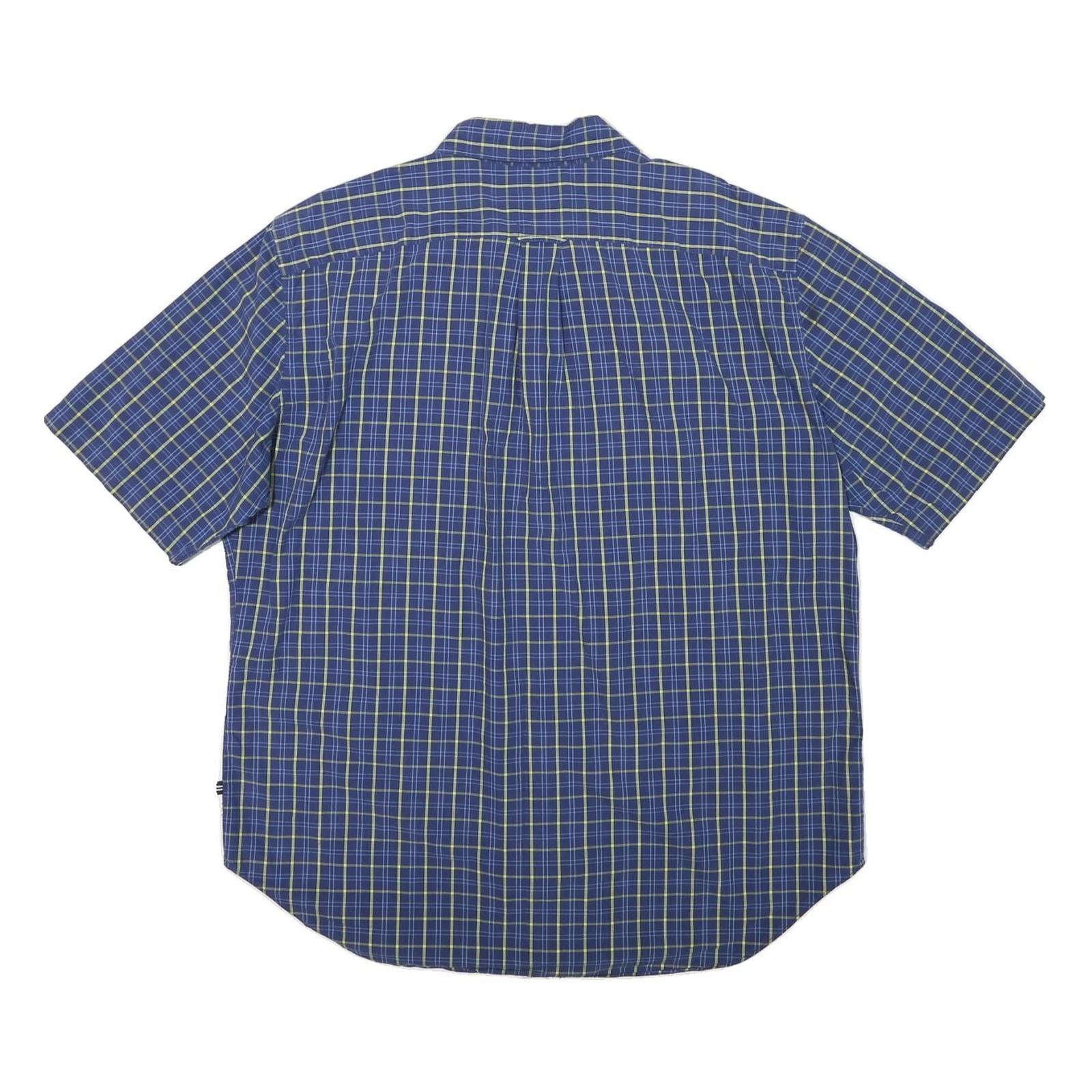 NAUTICA Mens Blue & Green Check Shirt XL Button Down Casual Summer