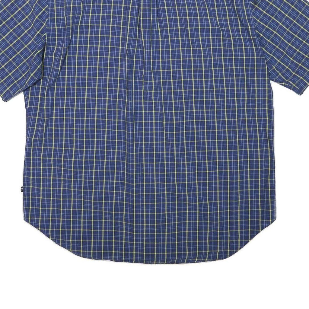 NAUTICA Mens Blue & Green Check Shirt XL Button Down Casual Summer