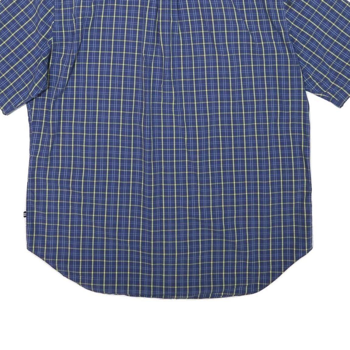 NAUTICA Mens Blue & Green Check Shirt XL Button Down Casual Summer