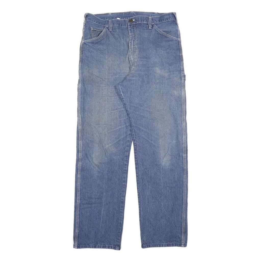 DICKIES Mens Regular Fit Blue Denim Jeans W34 L31 Workwear Straight Leg Zip