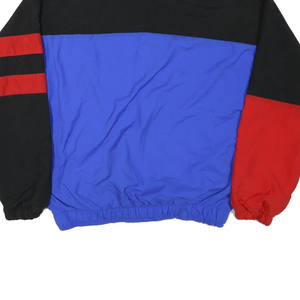 MEE Mens Black & Blue & Red Zip Up Nylon Jacket XL Colourblock Casual Outerwear