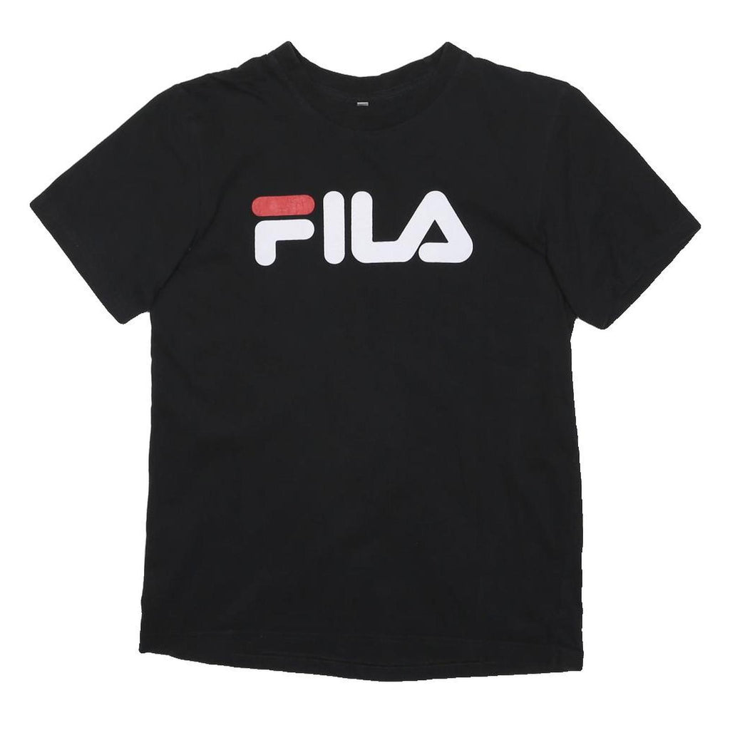 FILA Womens Black Short Sleeve Crew Neck Logo Print T-Shirt S