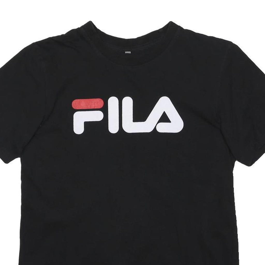 FILA Womens Black Short Sleeve Crew Neck Logo Print T-Shirt S