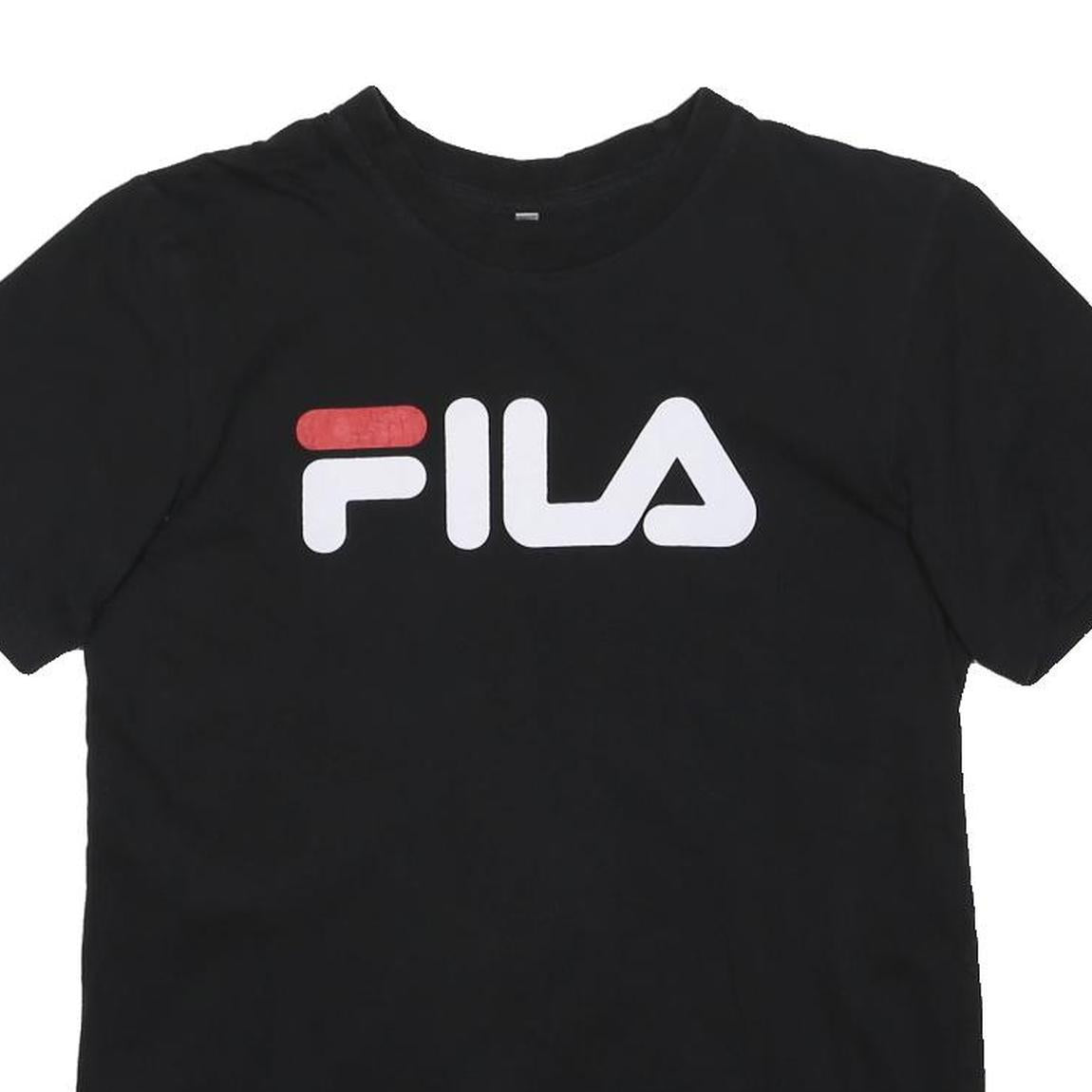 FILA Womens Black Short Sleeve Crew Neck Logo Print T-Shirt S
