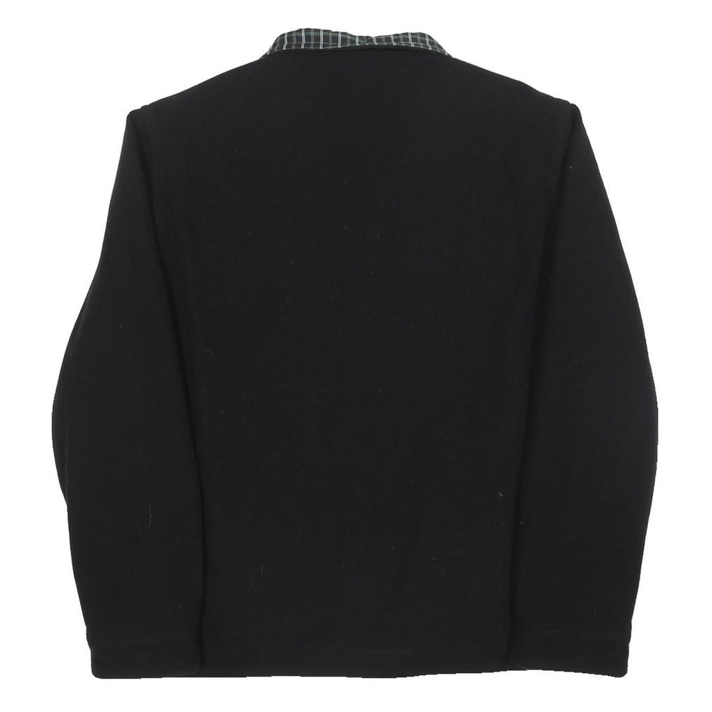 LACOSTE Mens Black Zip Jacket M Woven Plain Logo Crocodile Lightweight Casual