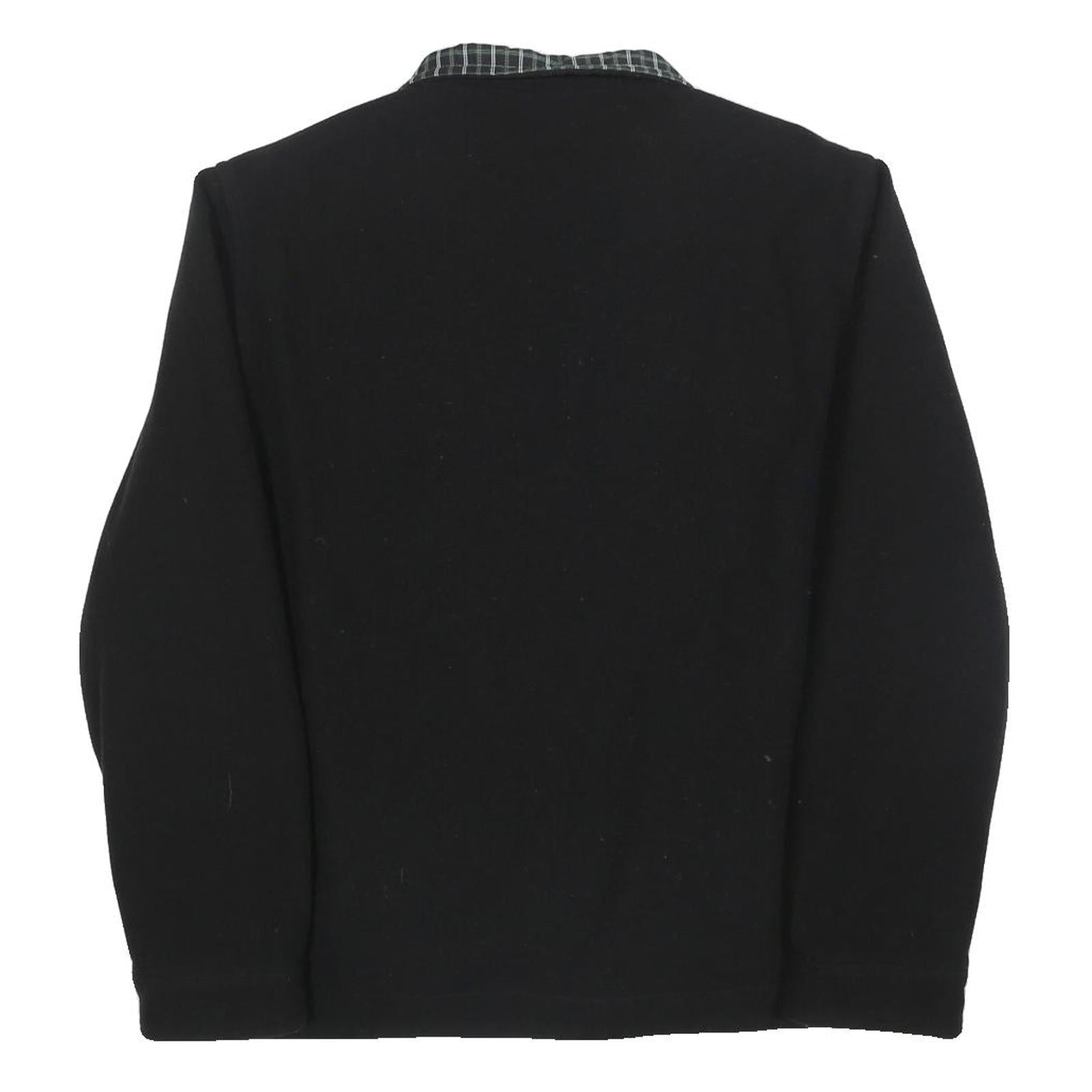 LACOSTE Mens Black Zip Jacket M Woven Plain Logo Crocodile Lightweight Casual