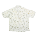 SUMMA Mens White & Green Palm Tree Print Casual Shirt XL Summer Pattern Cotton