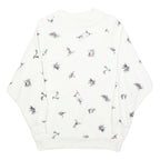 CHARLES VOGELE Womens White Ski Print Crew Neck M Cotton Blend Sweatshirt