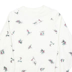 CHARLES VOGELE Womens White Ski Print Crew Neck M Cotton Blend Sweatshirt