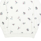 CHARLES VOGELE Womens White Ski Print Crew Neck M Cotton Blend Sweatshirt