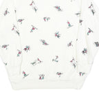CHARLES VOGELE Womens White Ski Print Crew Neck M Cotton Blend Sweatshirt