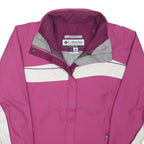 COLUMBIA Womens Pink & White Outdoor Jacket L Polyamide Blend Zip River Lodge