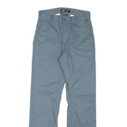 VANS Mens Cotton Blend Blue Relaxed Straight Trousers W26 L29 Casual Chino Zip