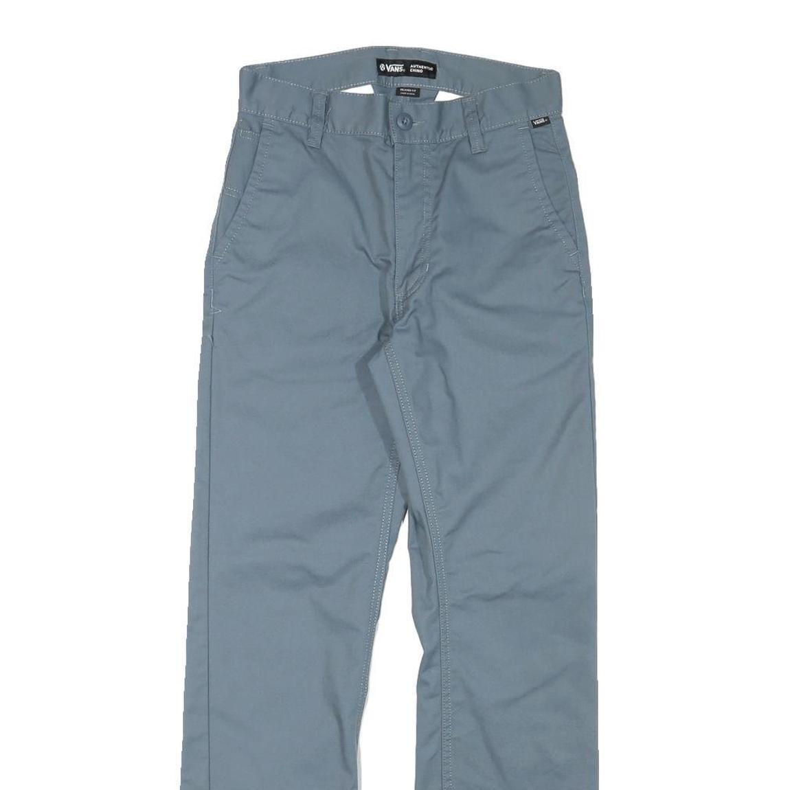 VANS Mens Cotton Blend Blue Relaxed Straight Trousers W26 L29 Casual Chino Zip