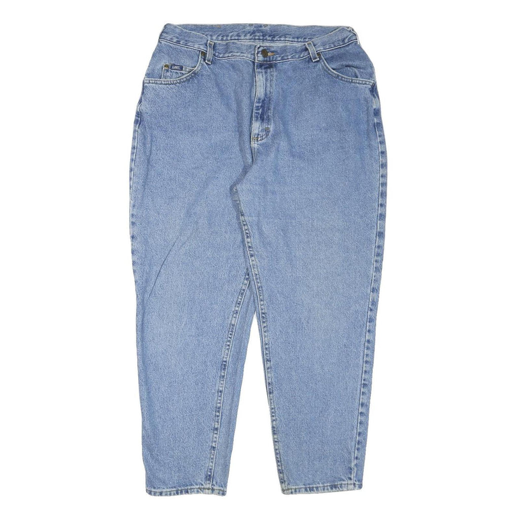 LEE Womens Regular Fit Denim Blue Jeans W34 L28 Classic Zip Closure