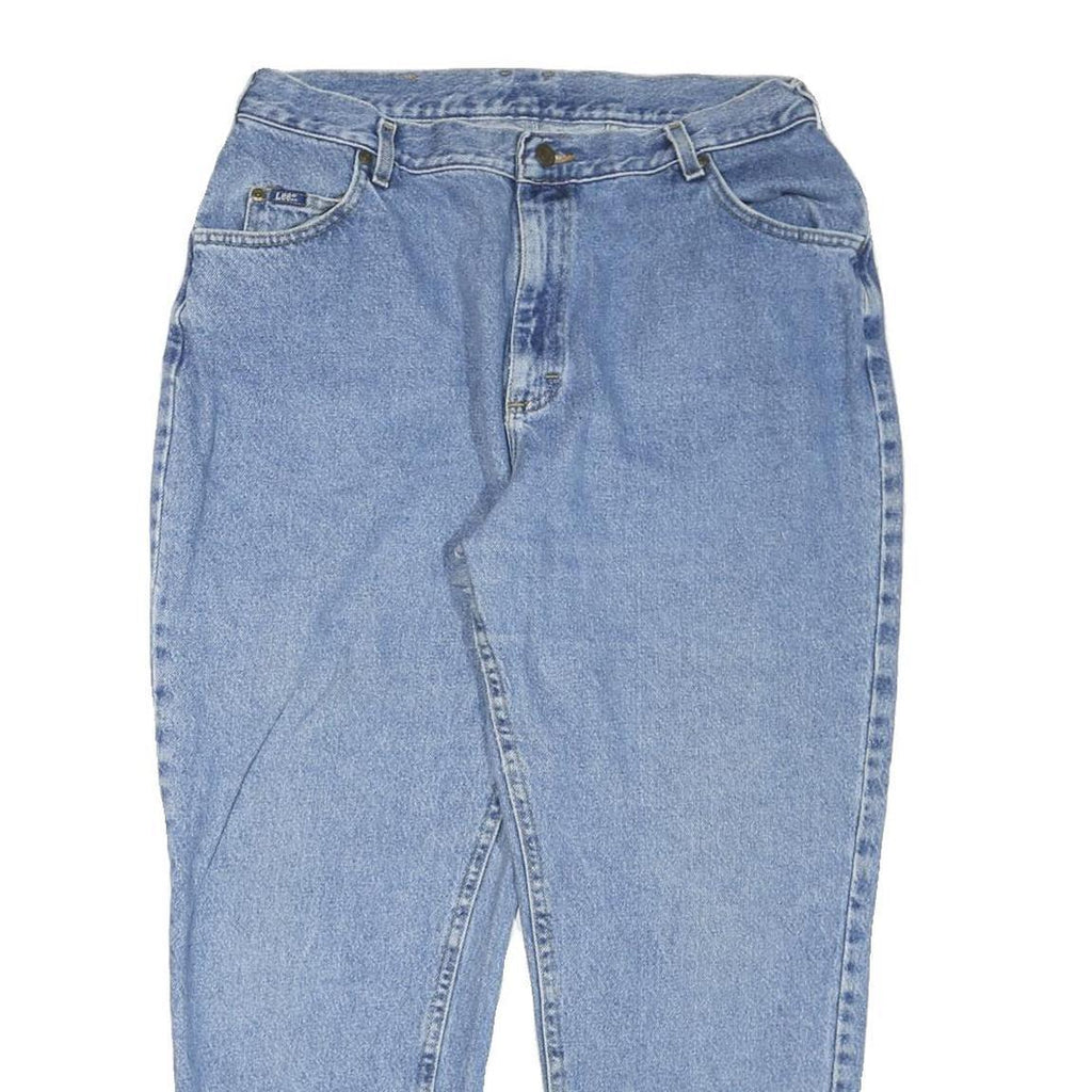 LEE Womens Regular Fit Denim Blue Jeans W34 L28 Classic Zip Closure