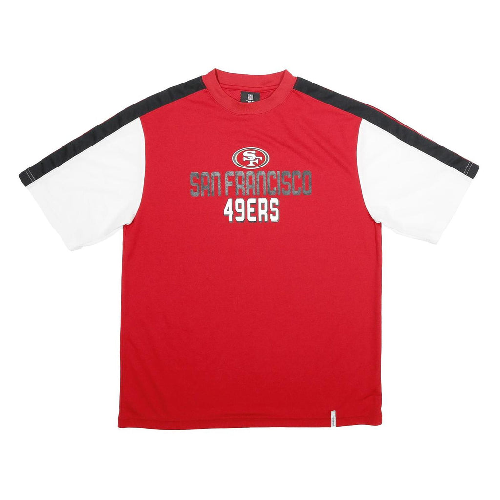 REEBOK Mens Red & White San Francisco 49ers Graphic T-Shirt S Short Sleeve Crew