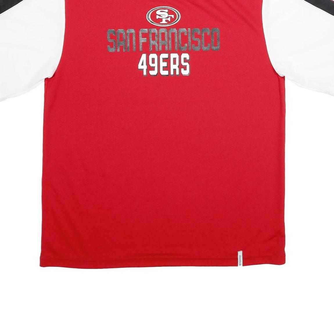 REEBOK Mens Red & White San Francisco 49ers Graphic T-Shirt S Short Sleeve Crew