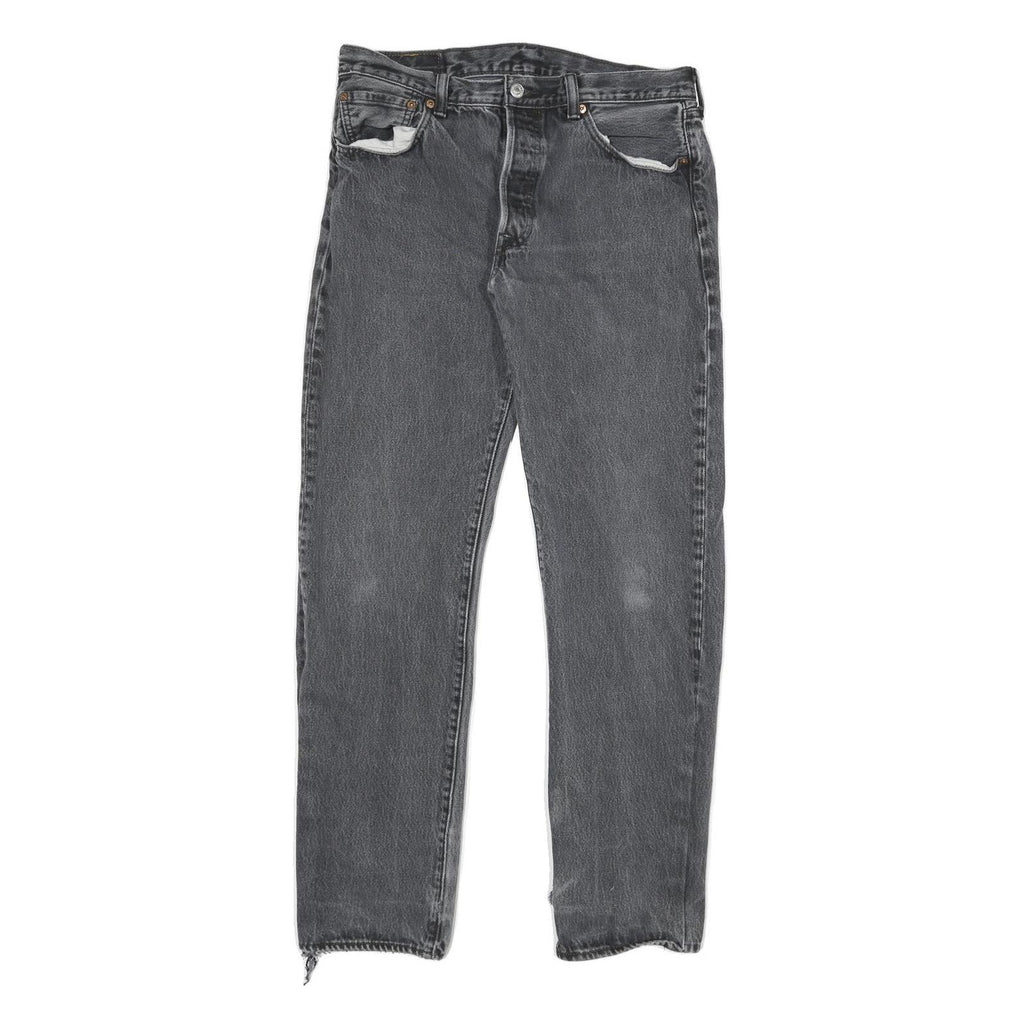 LEVI'S Mens Slim Black Denim Jeans W30 L30 Button Closure Regular Fit Casual