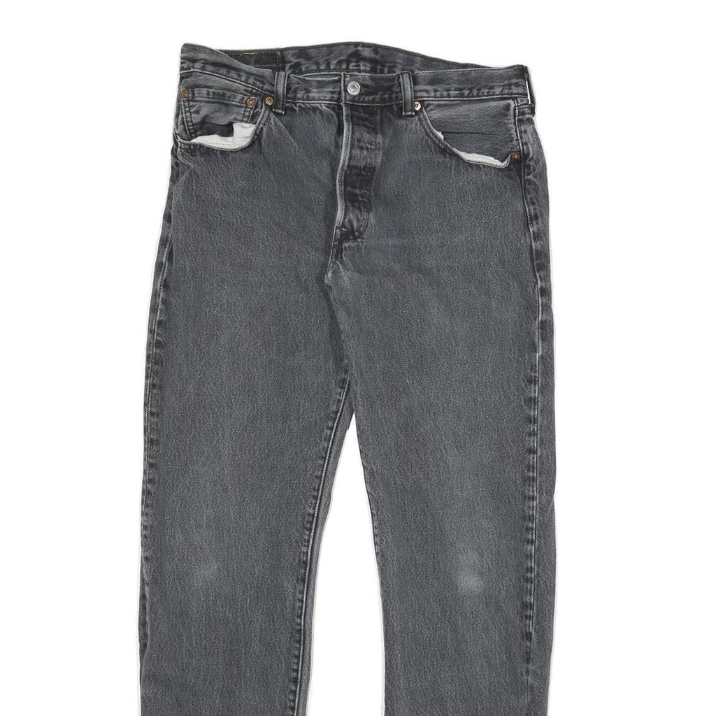 LEVI'S Mens Slim Black Denim Jeans W30 L30 Button Closure Regular Fit Casual