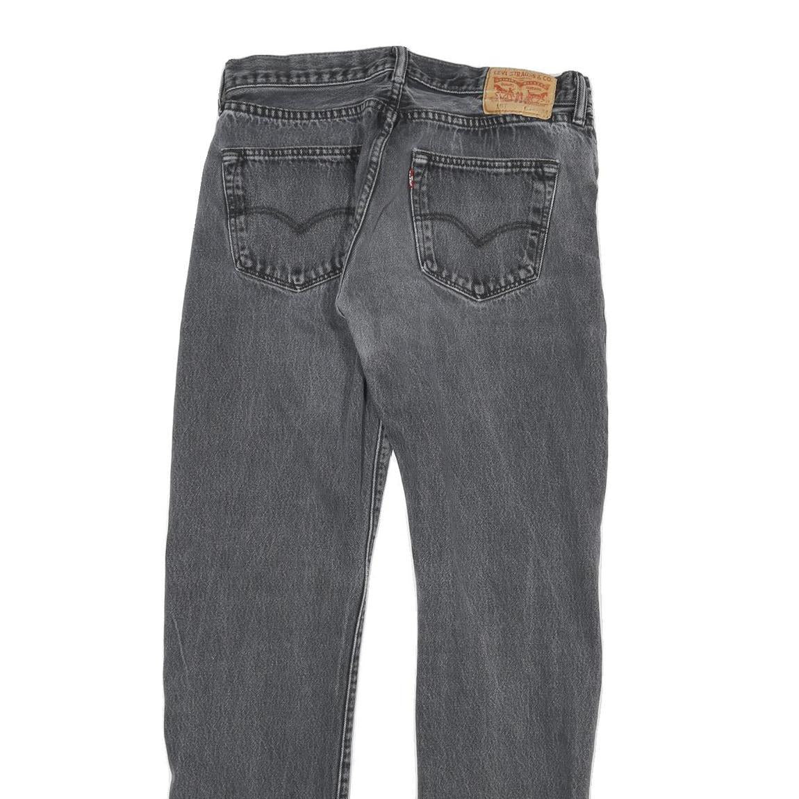 LEVI'S Mens Slim Black Denim Jeans W30 L30 Button Closure Regular Fit Casual