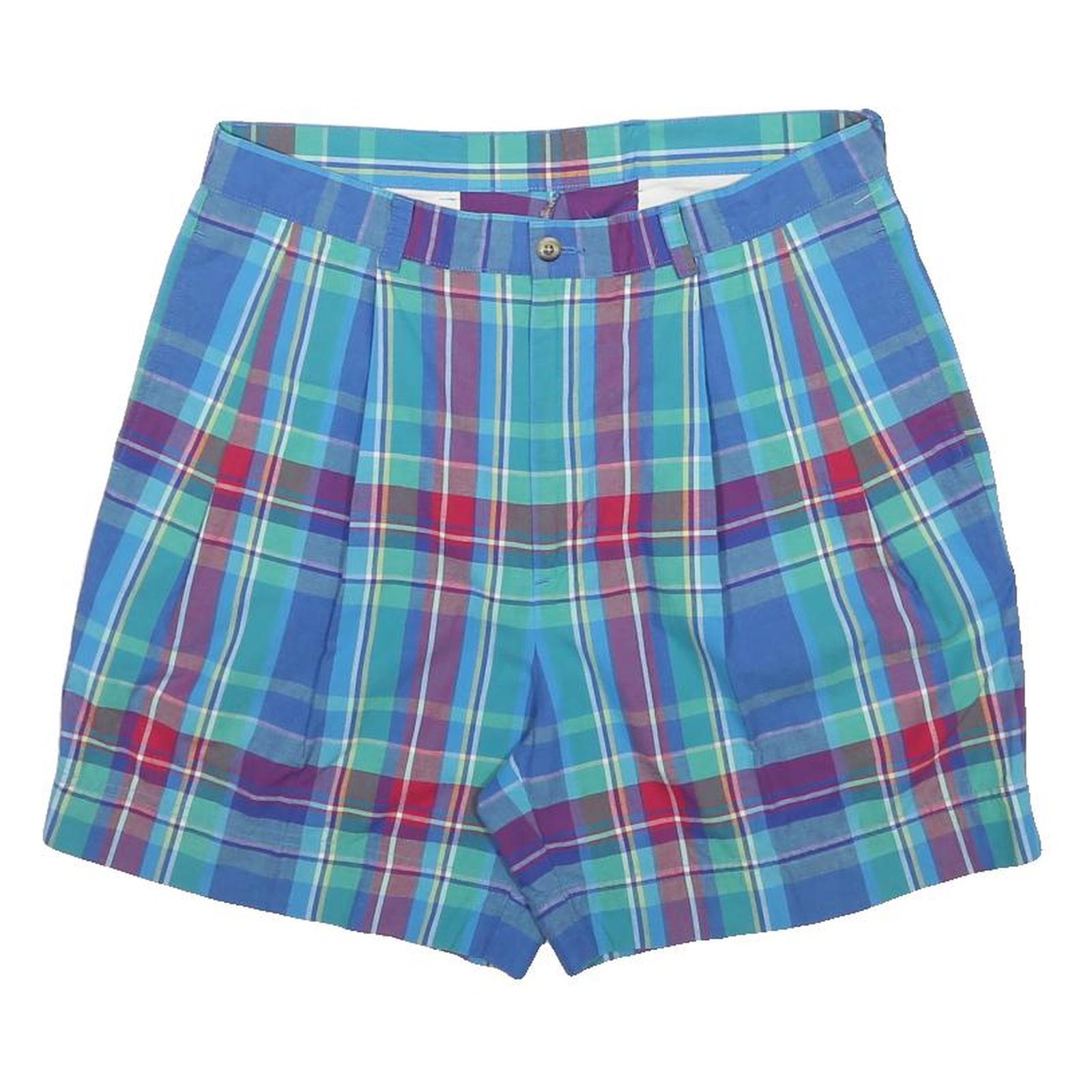 NAUTICA Mens Shorts Blue Green Red Plaid M W32 Classic Cotton Summer