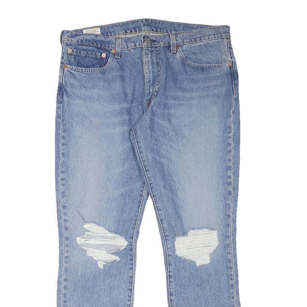 LEVI'S 511 Mens Slim Light Blue Denim Jeans W35 L30 Distressed Cotton Blend Zip