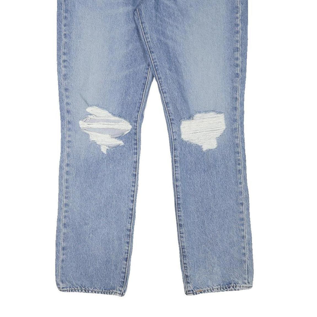 LEVI'S 511 Mens Slim Light Blue Denim Jeans W35 L30 Distressed Cotton Blend Zip