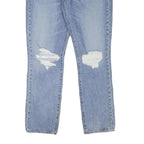 LEVI'S 511 Mens Slim Light Blue Denim Jeans W35 L30 Distressed Cotton Blend Zip