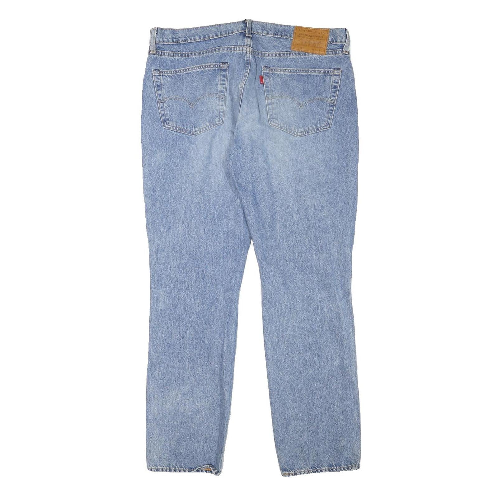 LEVI'S 511 Mens Slim Light Blue Denim Jeans W35 L30 Distressed Cotton Blend Zip