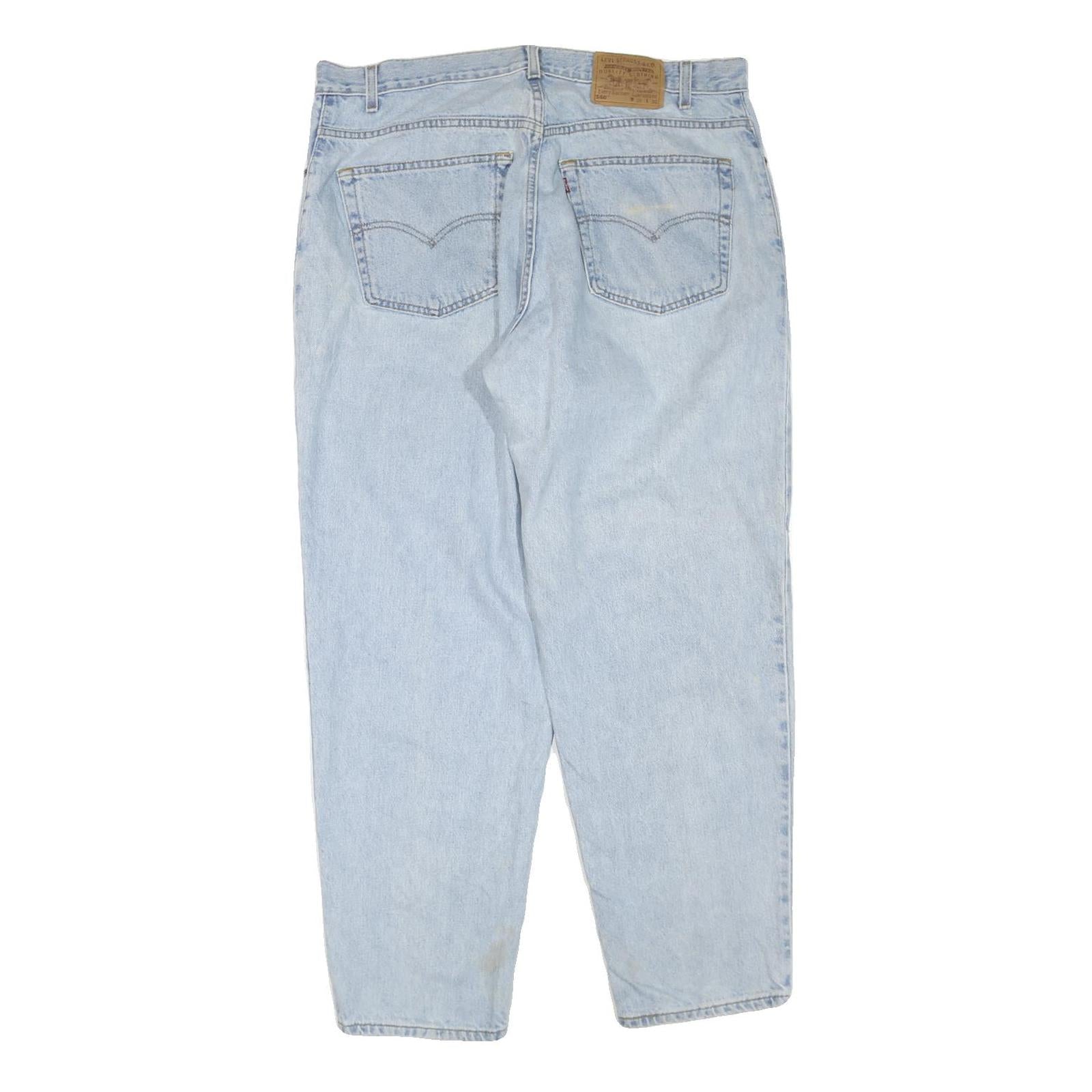 LEVI'S 560 Mens Jeans Blue Regular Loose Denim Light W38 L30 Cotton Blend Zip