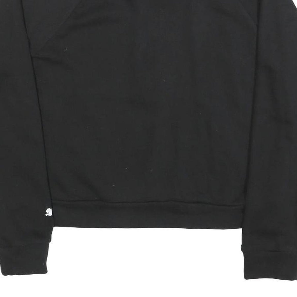 PUMA Womens Black Half Zip S Cotton Blend Sweatshirt Sports Casual