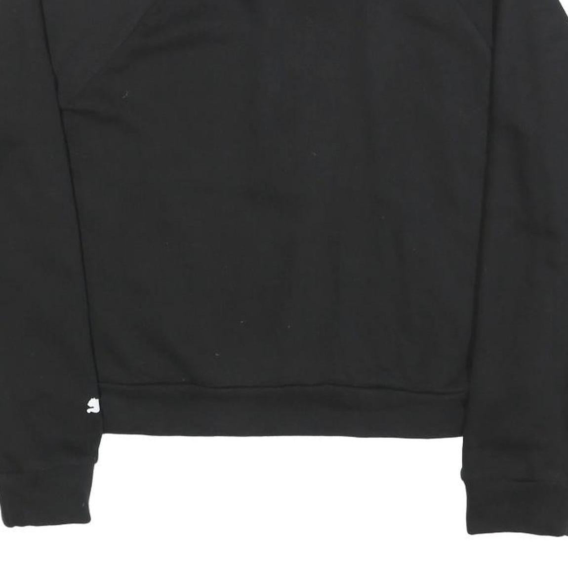 PUMA Womens Black Half Zip S Cotton Blend Sweatshirt Sports Casual